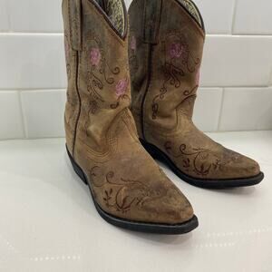 Western girl boots size 10 leather